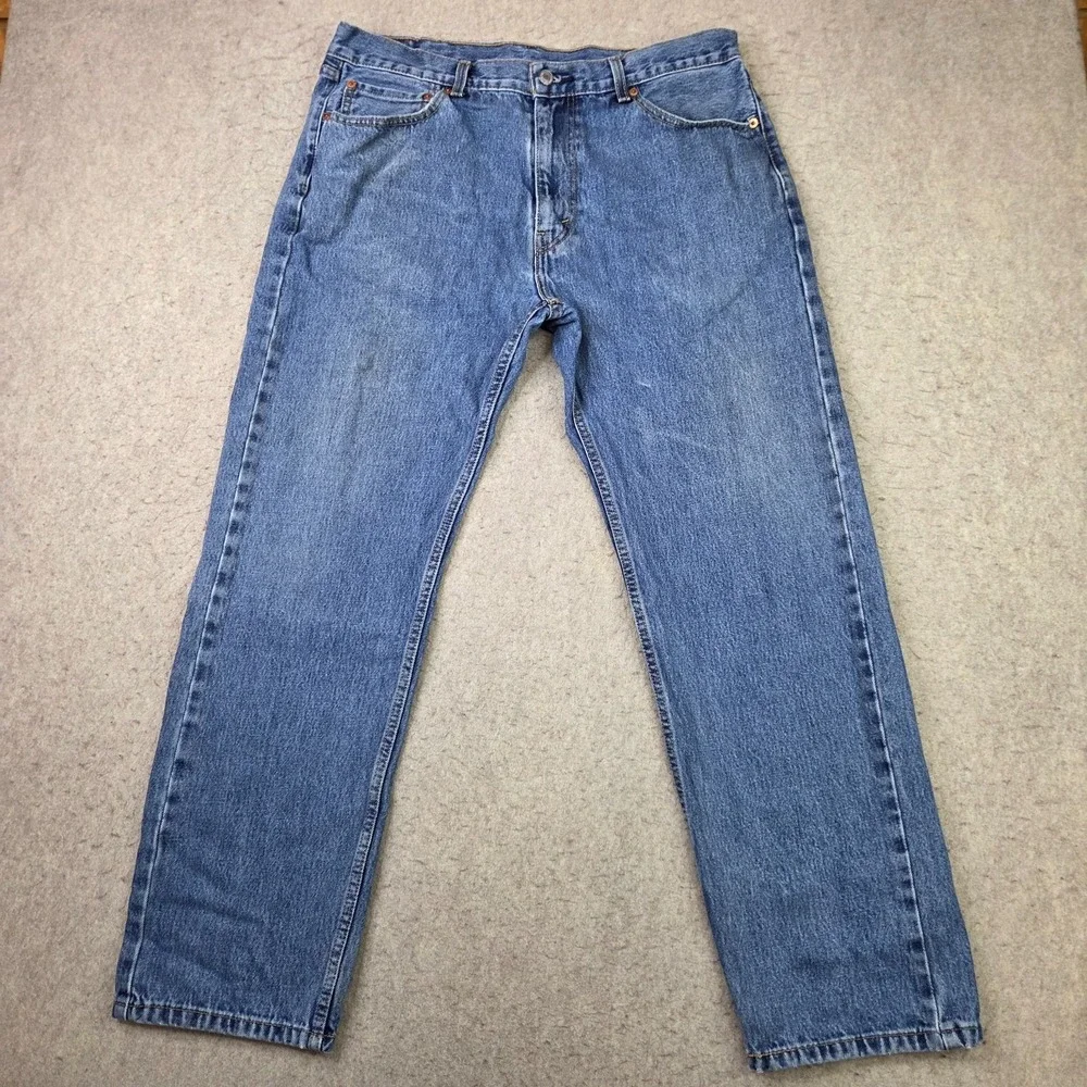 Levi's 505 Jeans Mens 38x32 Blue Denim Regular Fit 100% Cotton Straight Leg